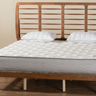 Baxton Studio Petra Mid-Century Modern Ash Walnut Finished Wood King Size Platform Bed