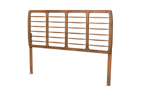 Baxton Studio Carolyn Mid-Century Modern Ash Walnut Finished Wood King Size Headboard