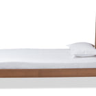 Baxton Studio Kioshi Mid-Century Modern Transitional Ash Walnut Finished Wood Twin Size Platform Bed
