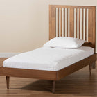 Baxton Studio Kioshi Mid-Century Modern Transitional Ash Walnut Finished Wood Twin Size Platform Bed