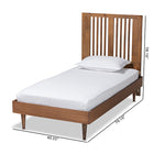 Baxton Studio Kioshi Mid-Century Modern Transitional Ash Walnut Finished Wood Twin Size Platform Bed