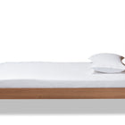 Baxton Studio Takeo Mid-Century Modern Transitional Ash Walnut Finished Wood Twin Size Platform Bed