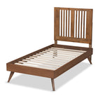 Baxton Studio Takeo Mid-Century Modern Transitional Ash Walnut Finished Wood Twin Size Platform Bed