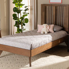 Baxton Studio Takeo Mid-Century Modern Transitional Ash Walnut Finished Wood Twin Size Platform Bed