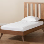 Baxton Studio Takeo Mid-Century Modern Transitional Ash Walnut Finished Wood Twin Size Platform Bed