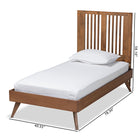Baxton Studio Takeo Mid-Century Modern Transitional Ash Walnut Finished Wood Twin Size Platform Bed