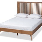 Baxton Studio Takeo Mid-Century Modern Transitional Ash Walnut Finished Wood Queen Size Platform Bed