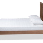 Baxton Studio Takeo Mid-Century Modern Transitional Ash Walnut Finished Wood Queen Size Platform Bed