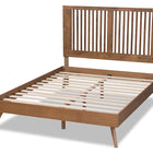 Baxton Studio Takeo Mid-Century Modern Transitional Ash Walnut Finished Wood Queen Size Platform Bed