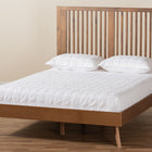 Baxton Studio Takeo Mid-Century Modern Transitional Ash Walnut Finished Wood Queen Size Platform Bed