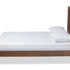 Baxton Studio Kioshi Mid-Century Modern Transitional Ash Walnut Finished Wood Queen Size Platform Bed