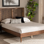 Baxton Studio Kioshi Mid-Century Modern Transitional Ash Walnut Finished Wood King Size Platform Bed