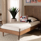 Baxton Studio Nicola Mid-Century Modern Transitional Ash Walnut Finished Wood Twin Size Platform Bed