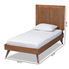 Baxton Studio Amira Mid-Century Modern Transitional Ash Walnut Finished Wood Twin Size Platform Bed