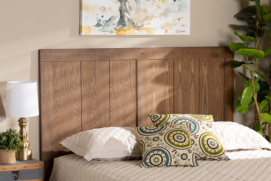 Baxton Studio Patwin Modern and Contemporary Transitional Ash Walnut Finished Wood King Size Headboard