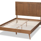 Baxton Studio Amira Mid-Century Modern Transitional Ash Walnut Finished Wood Queen Size Platform Bed