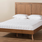 Baxton Studio Amira Mid-Century Modern Transitional Ash Walnut Finished Wood Queen Size Platform Bed