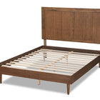 Baxton Studio Nicola Mid-Century Modern Transitional Ash Walnut Finished Wood Queen Size Platform Bed