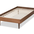 Baxton Studio Rina Mid-Century Modern Ash Walnut Finished Wood Twin Size Platform Bed Frame