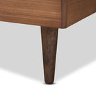 Baxton Studio Rina Mid-Century Modern Ash Walnut Finished Wood Twin Size Platform Bed Frame
