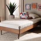Baxton Studio Rina Mid-Century Modern Ash Walnut Finished Wood Twin Size Platform Bed Frame