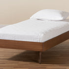 Baxton Studio Rina Mid-Century Modern Ash Walnut Finished Wood Twin Size Platform Bed Frame