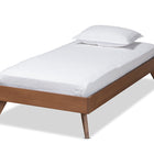 Baxton Studio Lissette Mid-Century Modern Ash Walnut Finished Wood Twin Size Platform Bed Frame