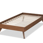 Baxton Studio Lissette Mid-Century Modern Ash Walnut Finished Wood Twin Size Platform Bed Frame