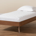 Baxton Studio Lissette Mid-Century Modern Ash Walnut Finished Wood Twin Size Platform Bed Frame