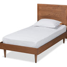 Baxton Studio Hiro Mid-Century Modern Walnut Brown Finished Wood Twin Size Platform Bed
