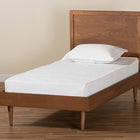 Baxton Studio Hiro Mid-Century Modern Walnut Brown Finished Wood Twin Size Platform Bed