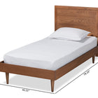 Baxton Studio Hiro Mid-Century Modern Walnut Brown Finished Wood Twin Size Platform Bed