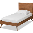 Baxton Studio Jiro Mid-Century Modern Walnut Brown Finished Wood Twin Size Platform Bed