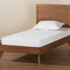Baxton Studio Jiro Mid-Century Modern Walnut Brown Finished Wood Twin Size Platform Bed