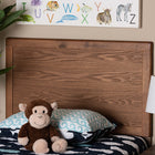 Baxton Studio Raya Mid-Century Modern Walnut Brown Finished Wood Twin Size Headboard