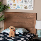 Baxton Studio Seren Mid-Century Modern Walnut Brown Finished Wood Twin Size Headboard