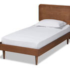 Baxton Studio Gisa Mid-Century Modern Transitional Walnut Brown Finished Wood Twin Size Platform Bed