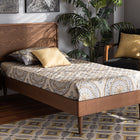 Baxton Studio Gisa Mid-Century Modern Transitional Walnut Brown Finished Wood Twin Size Platform Bed