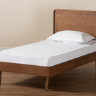 Baxton Studio Gisa Mid-Century Modern Transitional Walnut Brown Finished Wood Twin Size Platform Bed