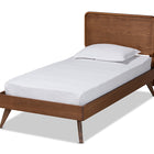 Baxton Studio Leola Mid-Century Modern Transitional Walnut Brown Finished Wood Twin Size Platform Bed