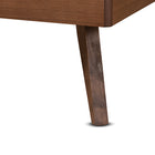 Baxton Studio Leola Mid-Century Modern Transitional Walnut Brown Finished Wood Twin Size Platform Bed