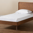Baxton Studio Leola Mid-Century Modern Transitional Walnut Brown Finished Wood Twin Size Platform Bed