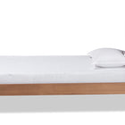 Baxton Studio Alida Mid-Century Modern Dark Grey Fabric Upholstered and Walnut Brown Finished Wood Twin Size Platform Bed