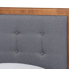 Baxton Studio Alida Mid-Century Modern Dark Grey Fabric Upholstered and Walnut Brown Finished Wood Twin Size Platform Bed