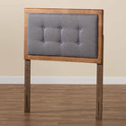 Baxton Studio Sarine Mid-Century Modern Dark Grey Fabric Upholstered and Walnut Brown Finished Wood Twin Size Headboard