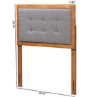 Baxton Studio Sarine Mid-Century Modern Dark Grey Fabric Upholstered and Walnut Brown Finished Wood Twin Size Headboard
