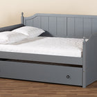 Baxton Studio Millie Cottage Farmhouse Grey Finished Wood Full Size Daybed with Twin Size Trundle