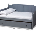 Baxton Studio Millie Cottage Farmhouse Grey Finished Wood Full Size Daybed with Twin Size Trundle