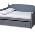 Baxton Studio Millie Cottage Farmhouse Grey Finished Wood Full Size Daybed with Twin Size Trundle