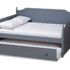 Baxton Studio Millie Cottage Farmhouse Grey Finished Wood Full Size Daybed with Twin Size Trundle